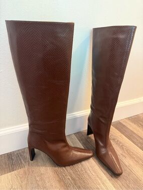 STAUD Wally High Heel Boot Snakeskin